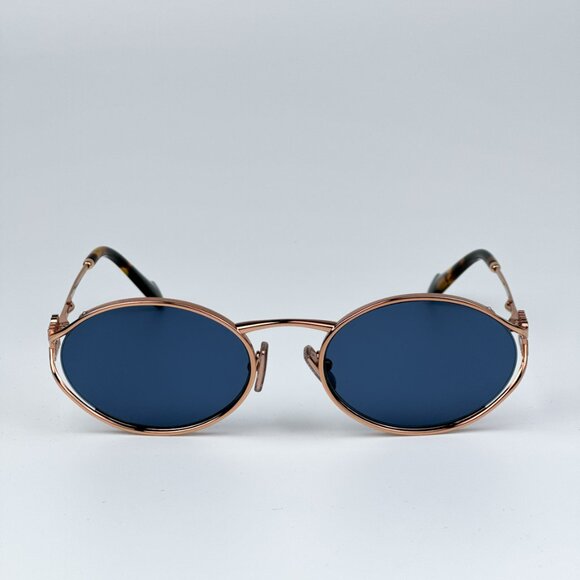 Miu Miu MU52YS ZVF1V1 BRAND NEW Sunglasses Pink Gold Dark Blue Oval Unisex main image 8